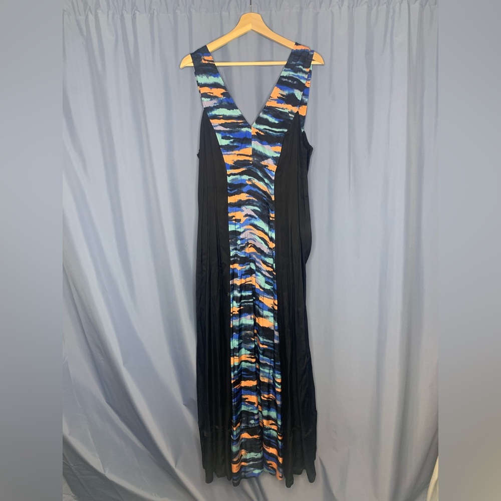 Anthropologie Maeve Black and Multicolor Maxi Dress
